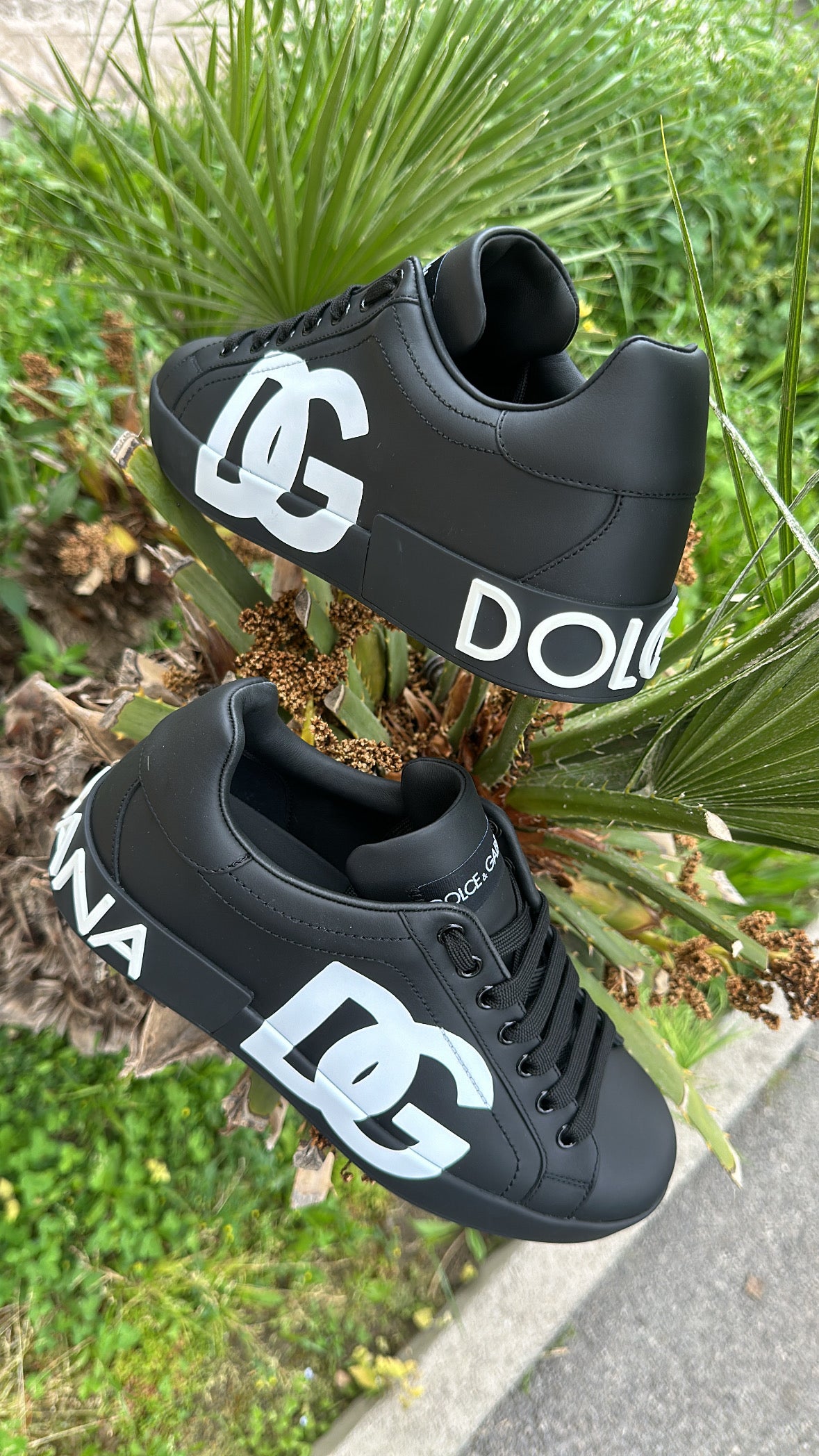 Dolce & Gabbana SNEAKER PORTOFINO IN PELLE DI VITELLO NAPPATA CON LOGO DG STAMPATO