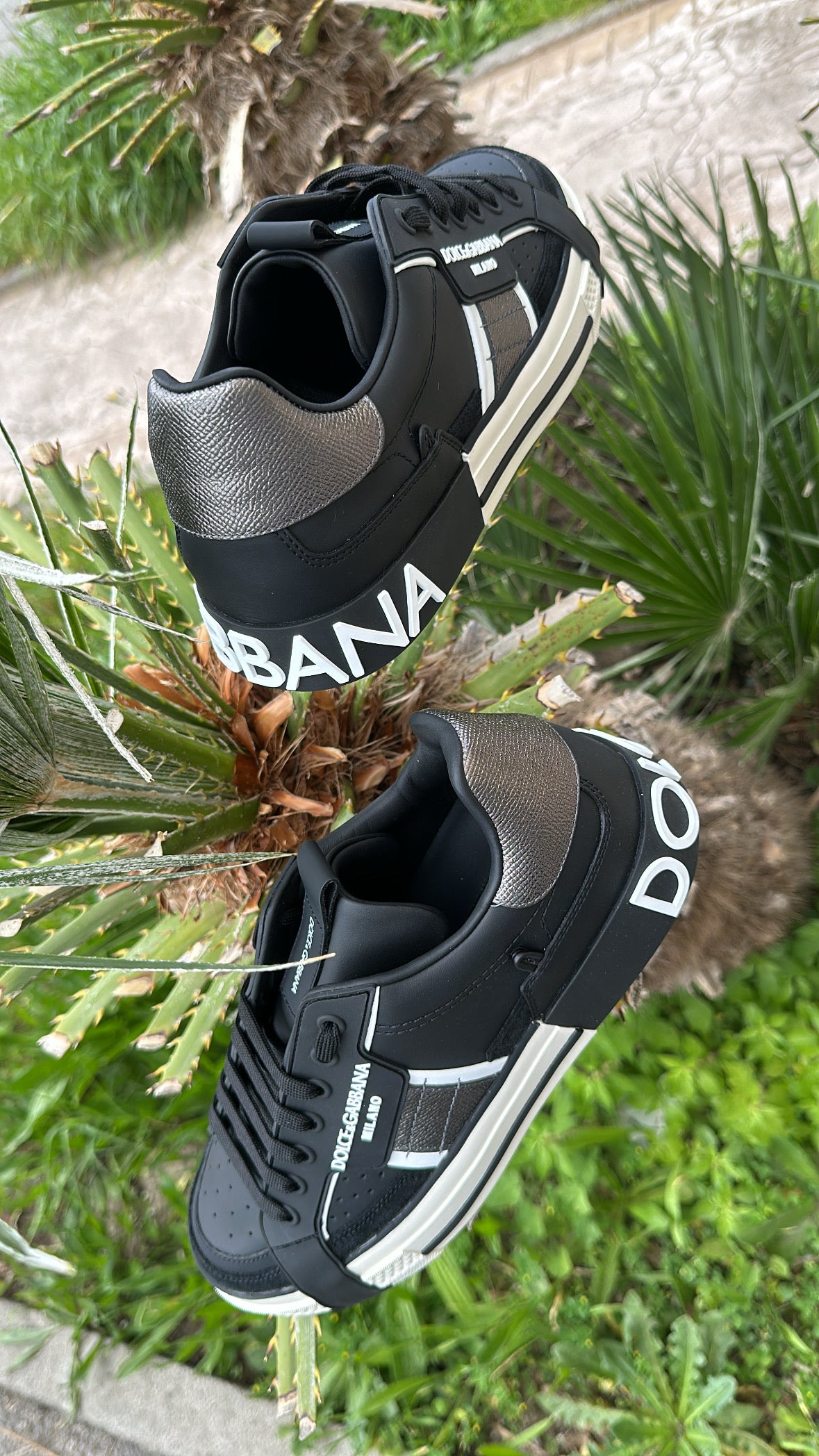 Dolce & Gabbana SNEAKER CUSTOM 2.ZERO IN PELLE DI VITELLO CON DETTAGLI A CONTRASTO
