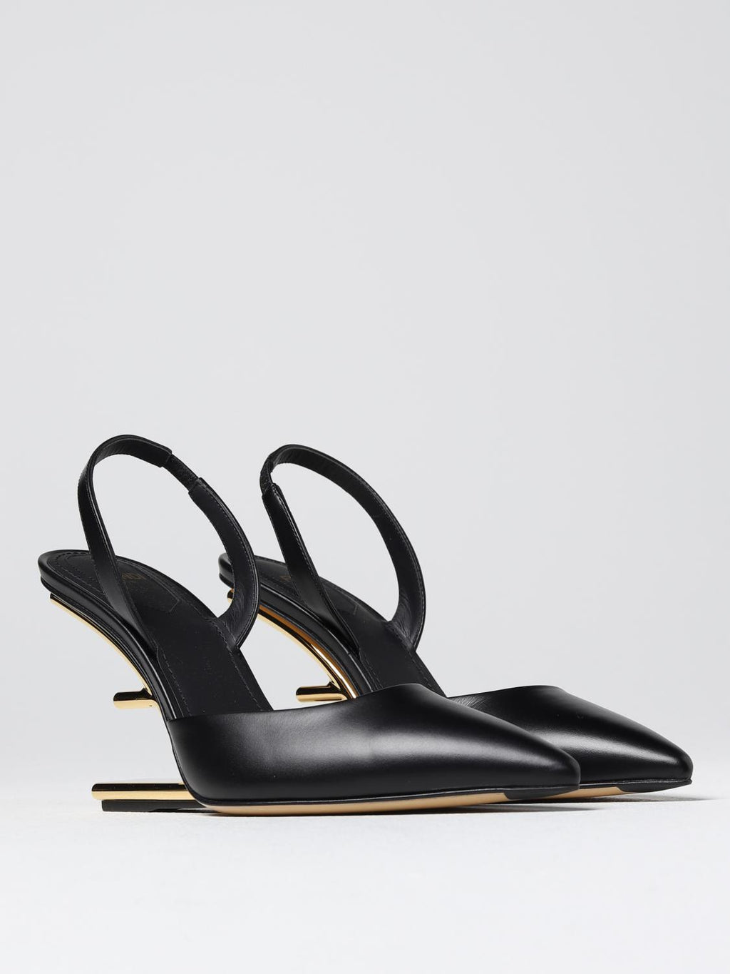 Fendi First Slingback tacco alto in pelle nera