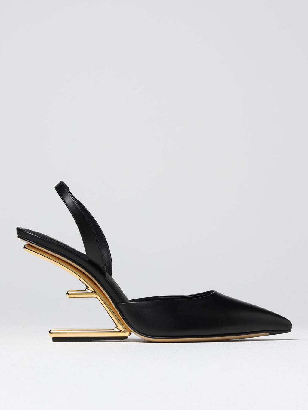 Fendi First Slingback tacco alto in pelle nera