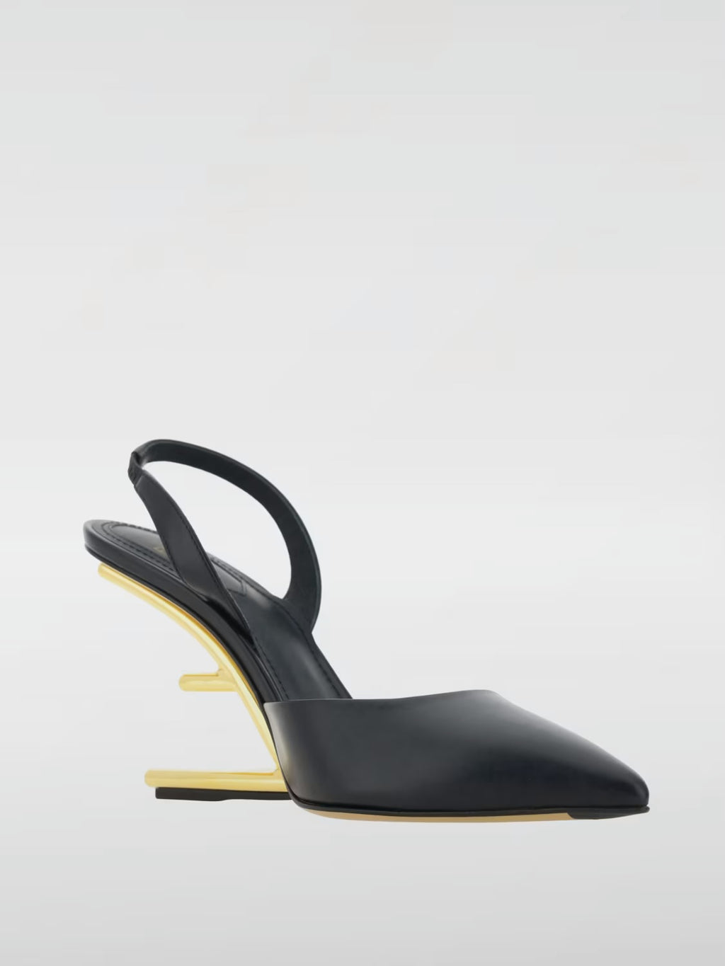 Fendi First Slingback tacco alto in pelle nera