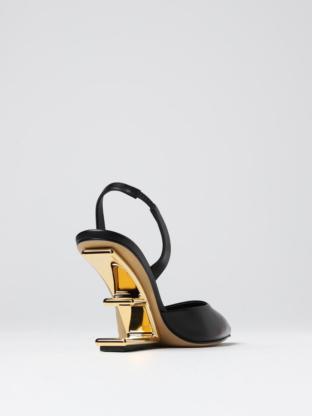 Fendi First Slingback tacco alto in pelle nera