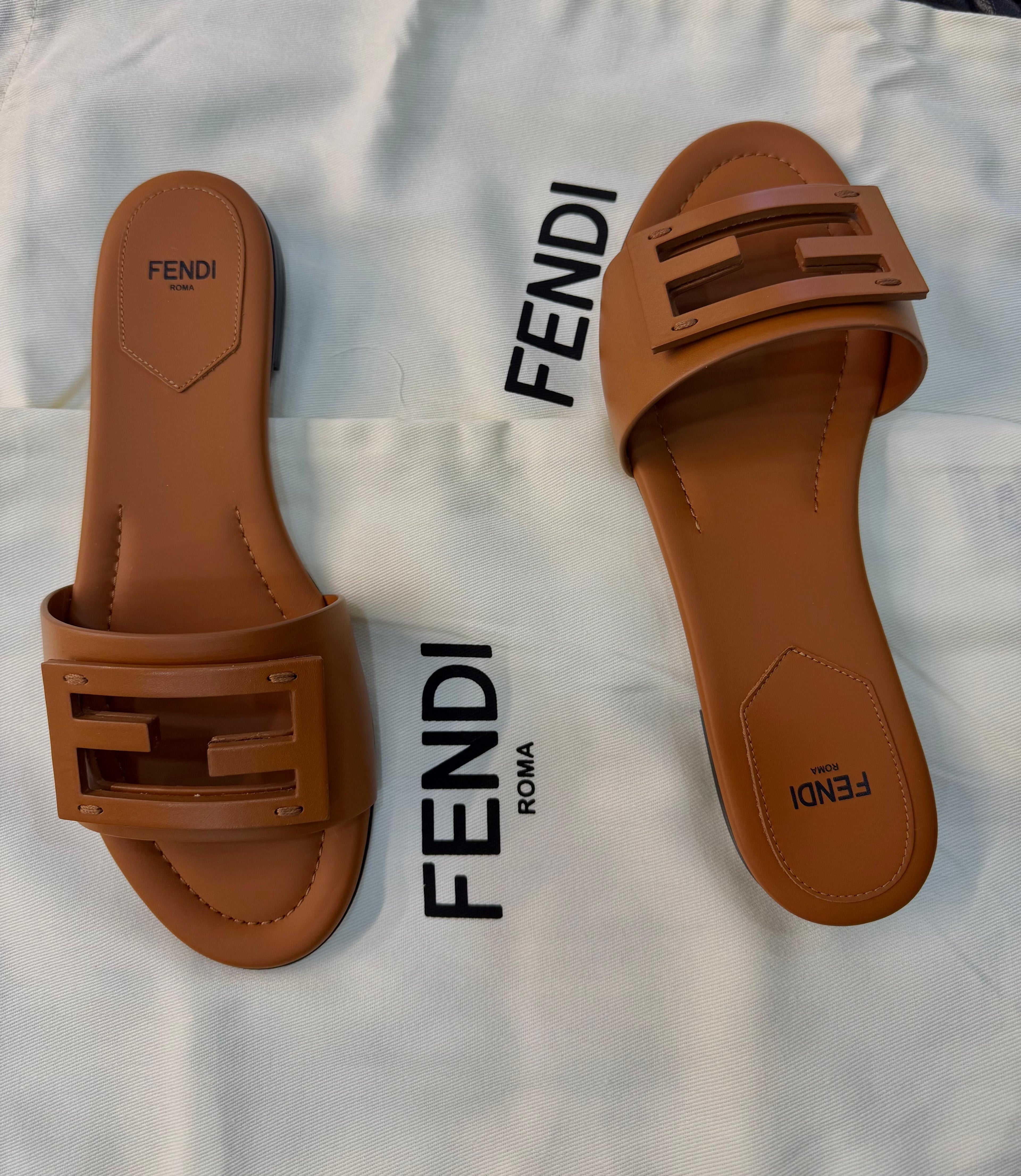 FENDI CIABATTA CUOIO