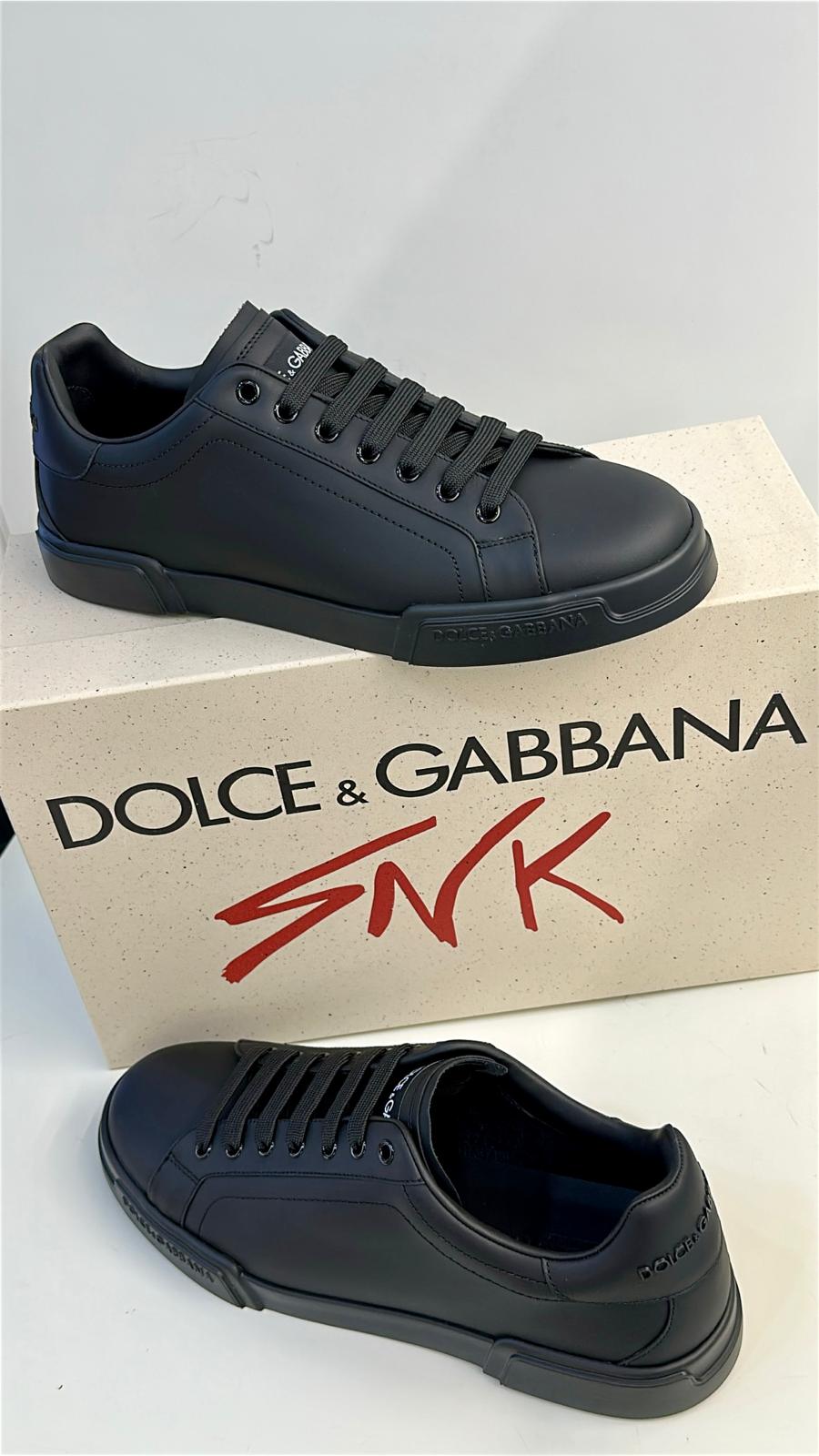 Dolce & Gabbana Sneaker basse in vitello nero a1065
