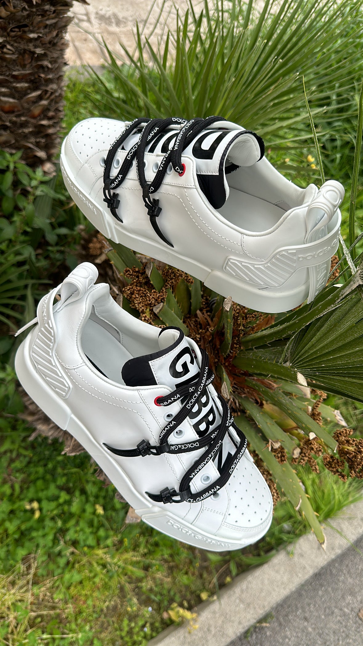 Dolce & Gabbana SNEAKER PORTOFINO IN VITELLO E VERNICE Bianca